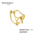 Anello regolabile in acciaio inossidabile 18K con design fluido a goccia d'oro - Stile Forma Geometrica-Oro