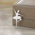 Pendentif ballerine en métal argenté et émail blanc pour création de bijoux DIY - Argent-Danseuse de Ballet Style 3