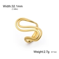 Modern 18K gold-plated stainless steel wavy layered ring with adjustable open band design - S-Shaped Wave Style