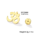 Spilla simbolo Om yoga in acciaio inossidabile dorato 25mm con chiusura a farfalla - Oro