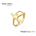 18K gold plated stainless steel starfish open ring with adjustable width of 18mm - Starfish Pentagram Style