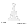 Silver meditation pendant 12x8mm stainless steel charm for DIY jewelry making - 12*8mm / Steel