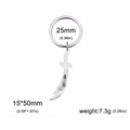 Silver scimitar sword pendant with decorative engraving and 25mm steel keyring - Keychain - Steel Color - Single Hole