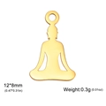 Polished golden stainless steel buddha silhouette charm pendant, 12x8mm for DIY jewelry - 12*8mm / Gold