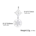 Ciondolo nodo celtico e cubo di Metatron argento con dimensioni e peso di 5,2g - Stile 1 (SS2020011505+2022042501-S) / Color Acciaio