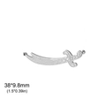 Vintage stainless steel scimitar pendant with intricate floral engravings for DIY jewelry - Pendant - Steel Color - Double Hole - Knife