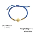 Μπλε πλεκτό βραχιόλι Witch Knot με χρυσό ατσάλινο φυλαχτό και χάντρες για γυναίκες - Στυλ 1 / Μπλε