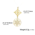 Ciondolo cubo di Metatron e nodo celtico in acciaio inossidabile dorato traforato - Stile 1 (SS2020011505+2022042501-S) / Oro