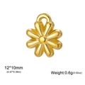 Polished golden flower pendant charm for DIY jewelry making 12x10mm size - Medium 8-Petal Flower / Gold