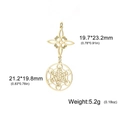Ciondolo dorato con cubo di Metatron e nodo celtico in acciaio inossidabile lucido - Stile 3 (SS2020011505+2022042501-S) / Oro
