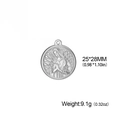 Religieuze hanger van Maria in roestvrij staal met afmetingen van 25x28 mm - Staalkleur