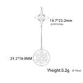 Ciondolo cubo di Metatron e nodo celtico argento con dimensioni e peso dettagliati - Stile 4 (SS2020011505+2022042501-S) / Color Acciaio