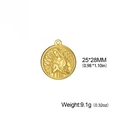 Gouden Maria reliëf hanger, 25x28mm roestvrijstalen religieuze bedel voor sieraden - Goud