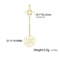 Ciondolo nodo celtico dorato e cubo di Metatron per creazione gioielli e collane - Stile 4 (SS2020011505+2022042501-S) / Oro