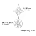 Ciondolo nodo celtico e cubo di Metatron argento con misure geometriche precise - Stile 5 (SS2020011505+2022042501-S) / Color Acciaio