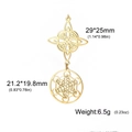 Ciondolo dorato con nodo celtico e cubo di Metatron, dimensioni di 29x25mm - Stile 5 (SS2020011505+2022042501-S) / Oro