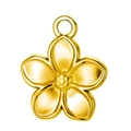 Golden five-petal flower pendant charm in metallic finish for DIY jewelry making - Frangipani / Gold
