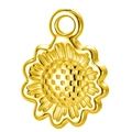Golden sunflower pendant accessory with embossed petals and detailed dotted center for DIY - Sunflower / Gold