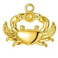 Pendentif crabe en or poli en acier inoxydable avec charme à finition miroir brillant - Crabe / Or