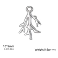 Pendentif corail en acier inoxydable poli pour la création de bijoux DIY - Corail Court / Argent