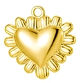 Gouden 3D hart hanger met zonnestraal textuur rand voor DIY maken van sieraden - Goud - Gextureerde Rand Hart