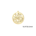 Golden stainless steel Celtic knot pentagram hollow round pendant charm 18.9x20.5mm - Hollow Star Style / Gold