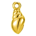 Pendentif coquillage doré poli en acier inoxydable pour la création de bijoux DIY - Conque / Or
