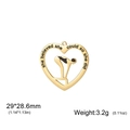 Golden heart-shaped swimming pendant in stainless steel with athlete silhouette - Gold Color - Swimming Ready Pose