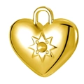 Gouden 3D-hart hanger met gegraveerde ster en gepolijste afwerking voor DIY-sieraden - 16x16mm / Goud - Ster Hart