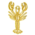 Pendentif homard doré poli en acier inoxydable avec finition brillante et anneau de suspension - Homard / Or