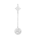 Silver Celtic knot with hollow pentagram medal pendant in polished stainless steel - Long Double Pendant Set B / Steel