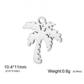 Silver tropical palm tree stainless steel pendant charm 10.4x11mm for DIY jewelry - Steel
