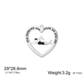 Silver hollow heart pendant with swimmer silhouette and motivational text engraving - Steel Color - Swimming