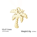 Golden stainless steel tropical palm tree pendant charm for DIY jewelry, 10.4x11mm size - Gold