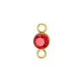 Golden titanium steel birthstone connector with faceted red ruby crystal for DIY jewelry - Gold (January)
