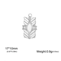 Ciondolo rettangolare in acciaio inossidabile argento con motivo a croce, 17x10mm - Croce Rettangolo / Colore acciaio