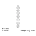 Silver stainless steel chakra bar pendant for DIY jewelry, size 9x54mm and 2.3g weight - Vertical Long Bar Pendant / Steel