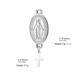 Ensemble médaille Marie et croix en acier inoxydable argenté pour création de bijoux DIY - Couleur Acier (pendentif)