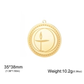 Gouden roestvrijstalen kelk hanger voor DIY sieraden, afmeting 35x38mm - Goud