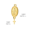 Médaille miraculeuse de la Vierge Marie dorée avec petit pendentif croix pour DIY - Or (Pendentif)