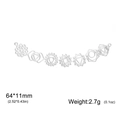 Polished silver stainless steel 7 chakra link connector for DIY jewelry, 64x11mm - Curved Connector / Steel