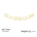 Gold stainless steel 7 Chakra connector pendant for DIY jewelry making, size 64x11mm - Curved Connector / Gold
