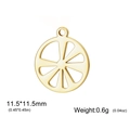 Ciondolo a fetta di limone in acciaio dorato per gioielli fai da te, 11,5x11,5 mm - Oro
