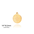 Ciondolo bussola dorato in acciaio inossidabile 14x16,2mm con incisione a stella per fai da te - Oro