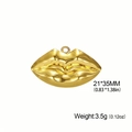 Polished golden stainless steel lip shaped pendant 21x35mm for DIY jewelry making - Gold-Lips