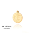 Golden Earth globe pendant 14x16.2mm in polished stainless steel for DIY jewelry making - 14x16.2mm / Gold