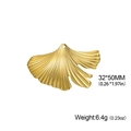 Ginkgo leaf shaped stainless steel pendant in gold finish for DIY jewelry making - Gold-Ginkgo