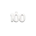 Γυαλιστερό μενταγιόν νούμερο 100 από ανοξείδωτο ατσάλι με τρύπα για κοσμήματα DIY - Αριθμός 100
