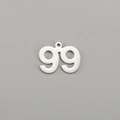 Polished stainless steel number 99 pendant charm with round hanging ring for jewelry DIY - Number 99 / Steel