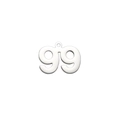 Λεπτομερής προβολή ασημένιου μενταγιόν νούμερο 99 από ανοξείδωτο ατσάλι με κρίκο - Αριθμός 99